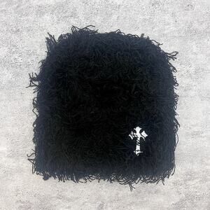 grunge cross gothic punk furry black beanie